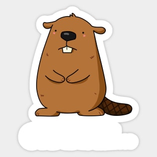 Oh Dam Cute Beaver Pun Sticker